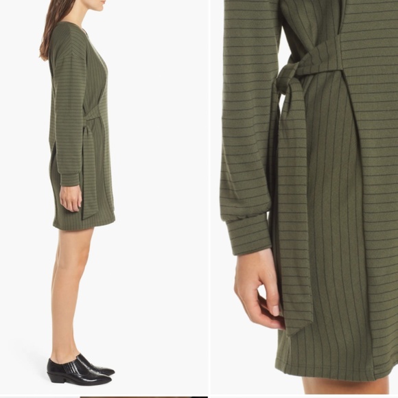 All in Favor Stripe Side Tie Dress, Sz M - Picture 4 of 8